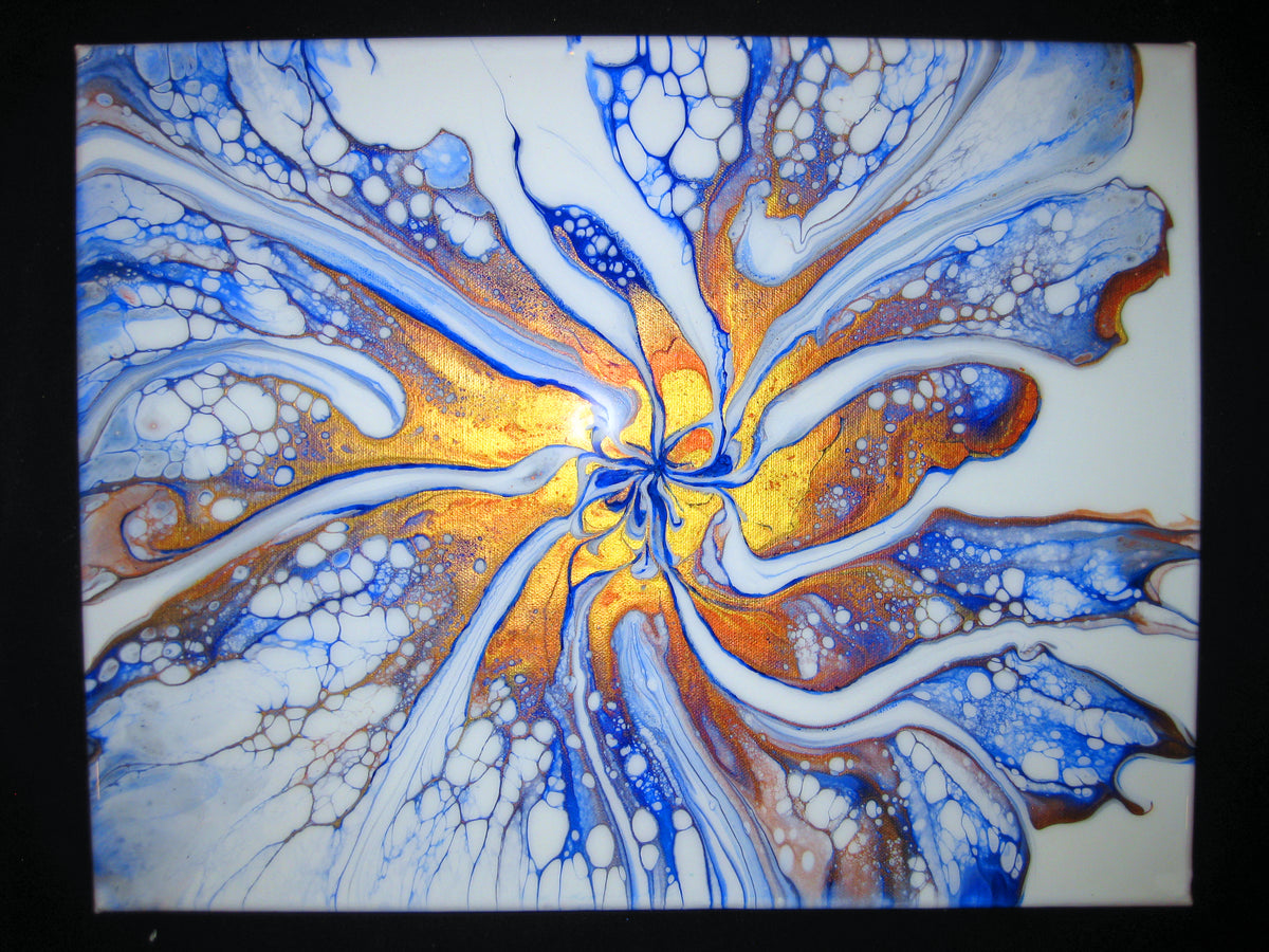 "Spiraling Metallics" - 14" by 18" Acrylic painting