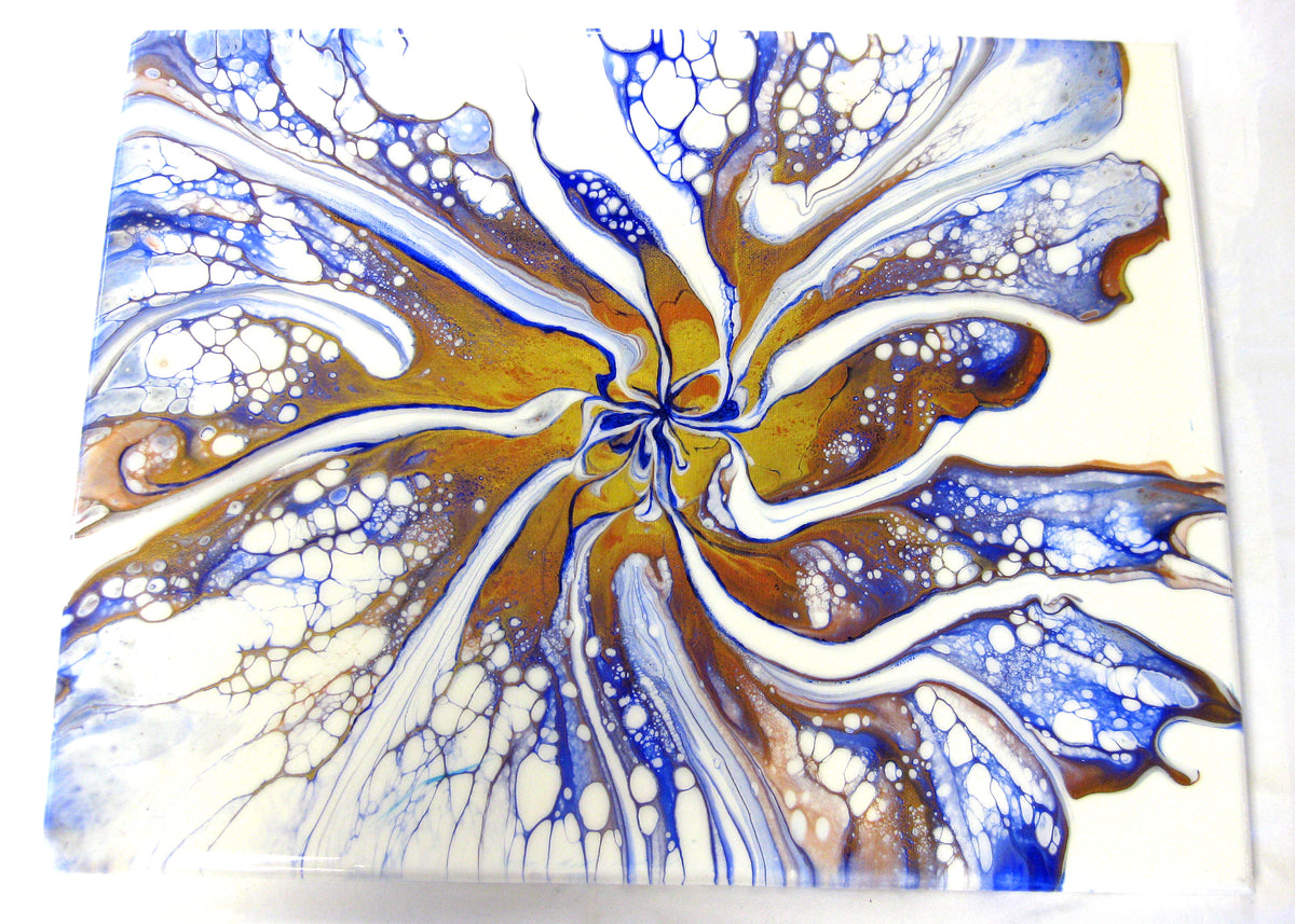 "Spiraling Metallics" - 14" by 18" Acrylic painting