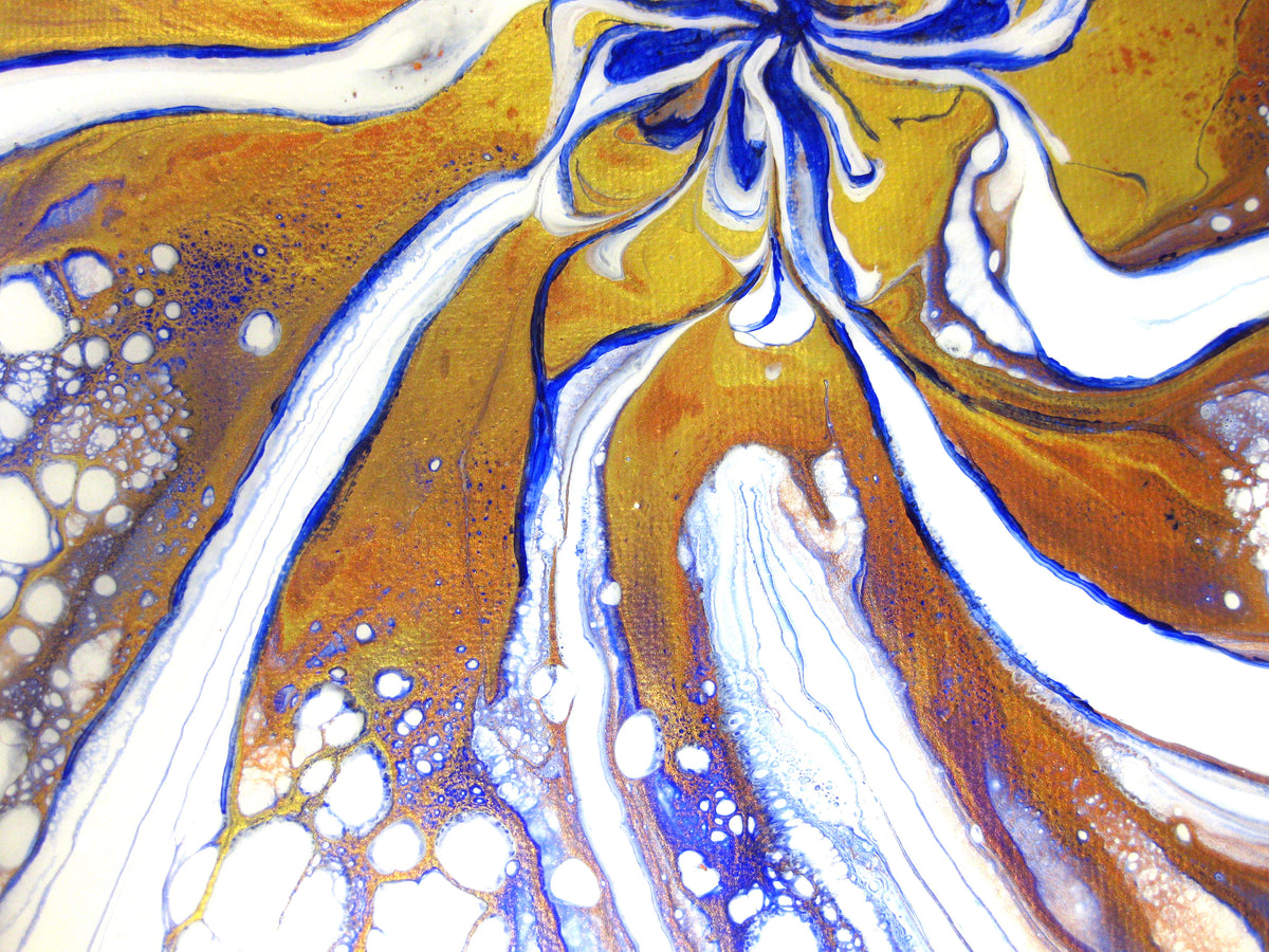 "Spiraling Metallics" - 14" by 18" Acrylic painting