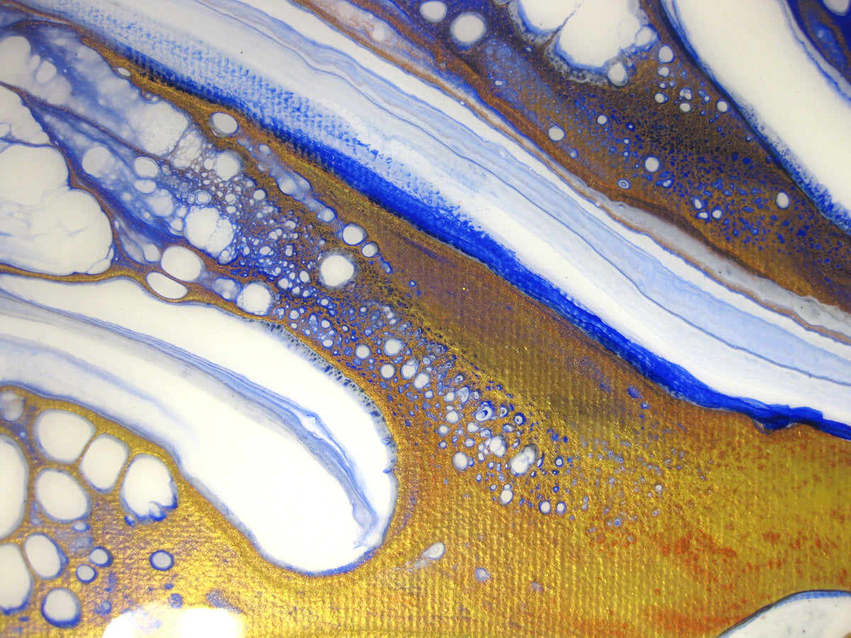 "Spiraling Metallics" - 14" by 18" Acrylic painting