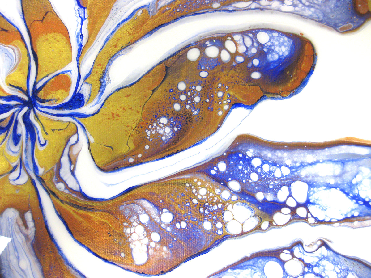 "Spiraling Metallics" - 14" by 18" Acrylic painting