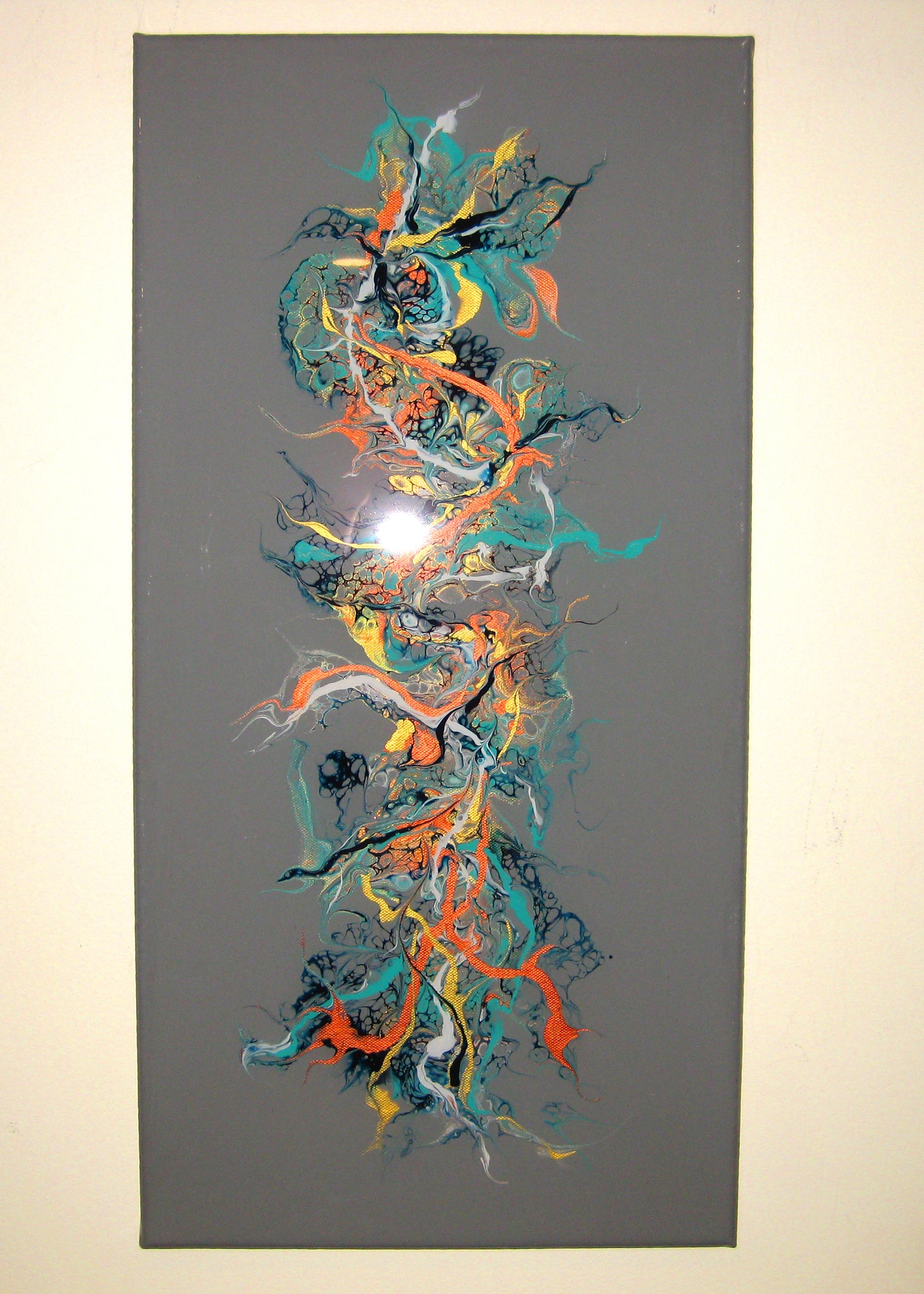 "Strings of Color" 12" by 24" Acrylic Painting