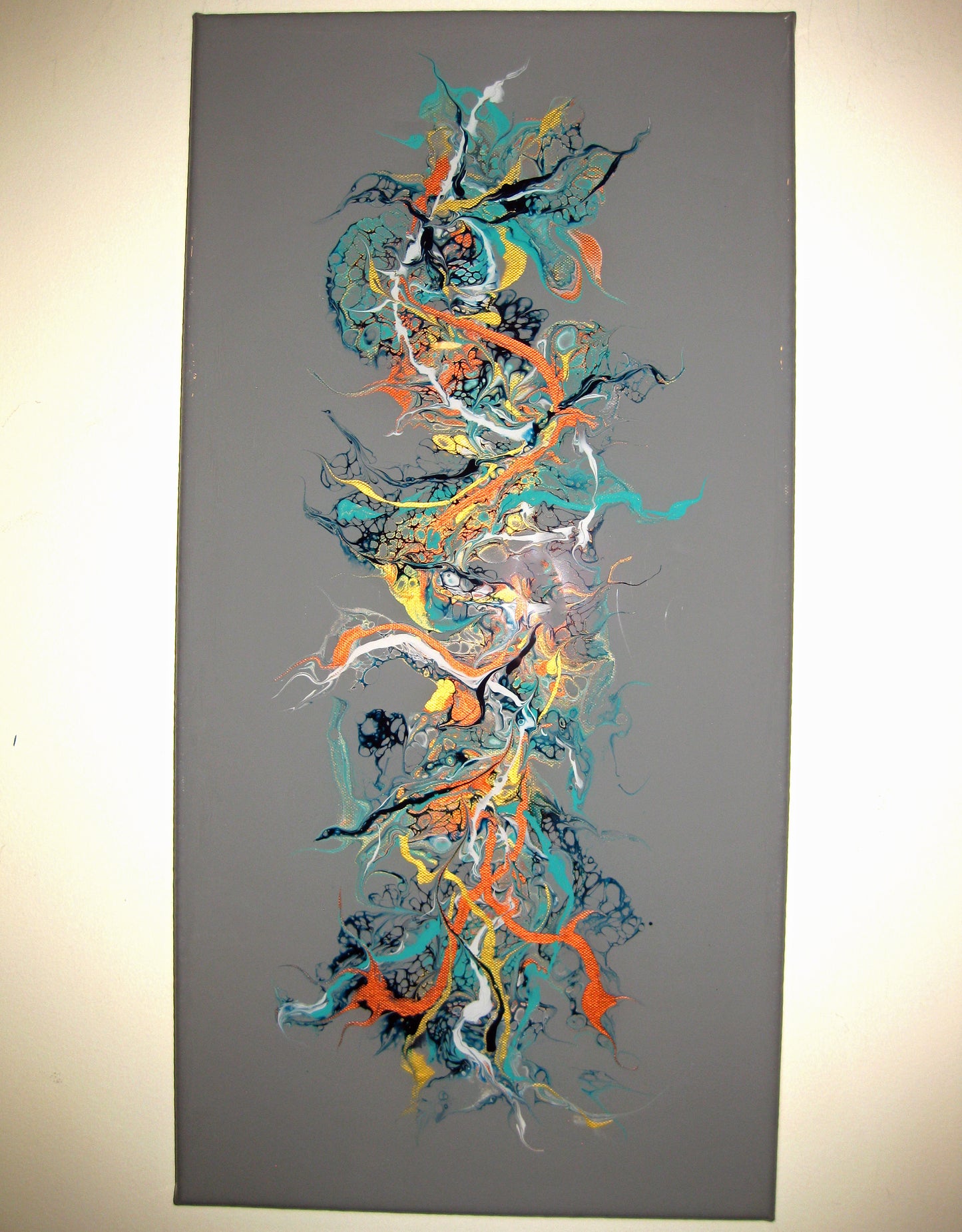"Strings of Color" 12" by 24" Acrylic Painting