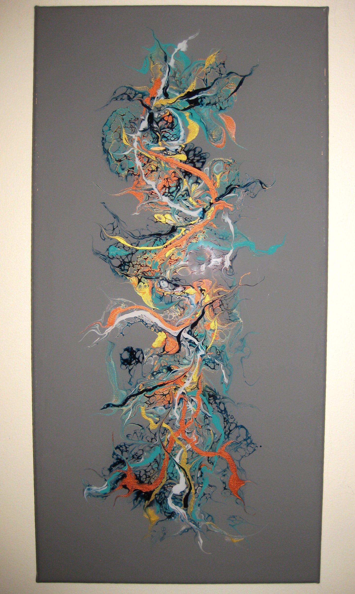"Strings of Color" 12" by 24" Acrylic Painting