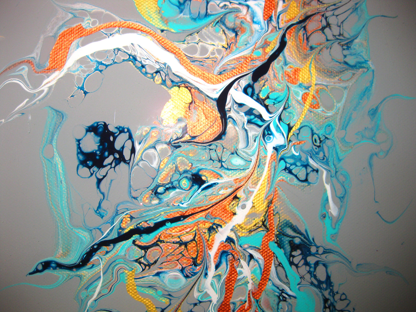 "Strings of Color" 12" by 24" Acrylic Painting