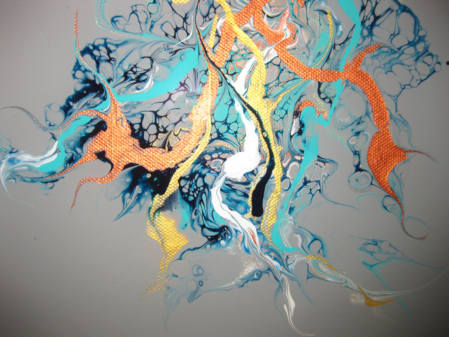 "Strings of Color" 12" by 24" Acrylic Painting