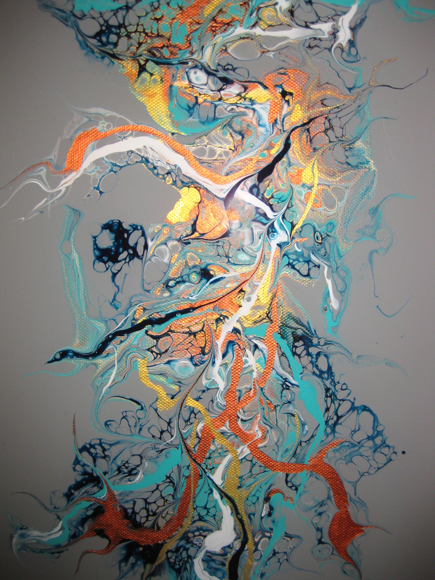 "Strings of Color" 12" by 24" Acrylic Painting