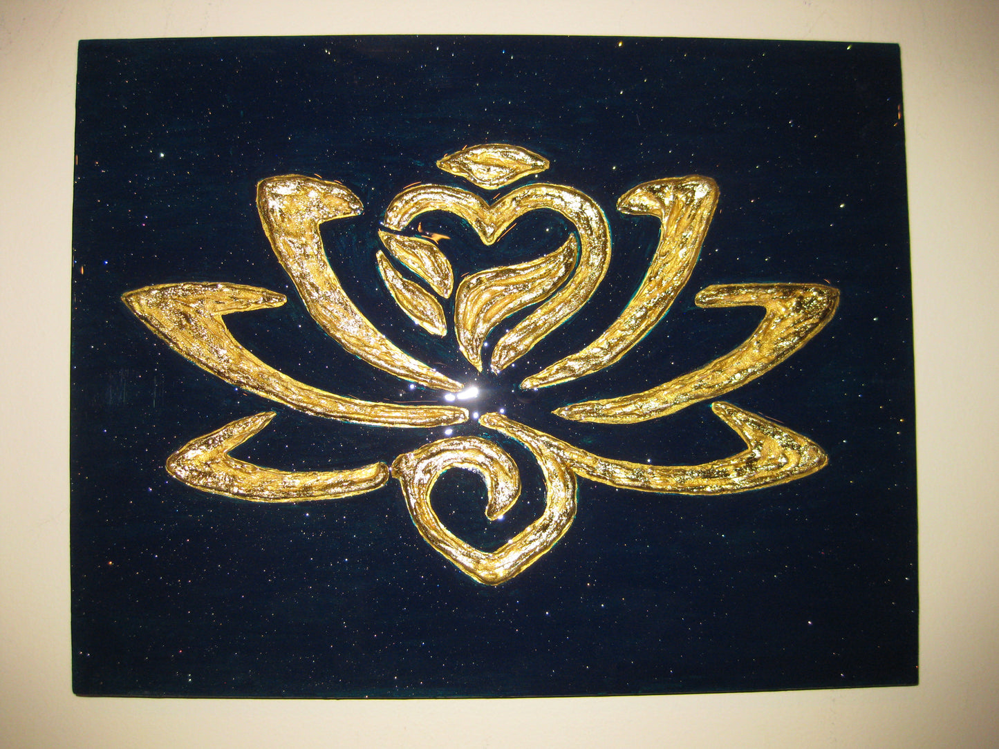 "The Golden Lotus" - 11" by 14" Acrylic Painting