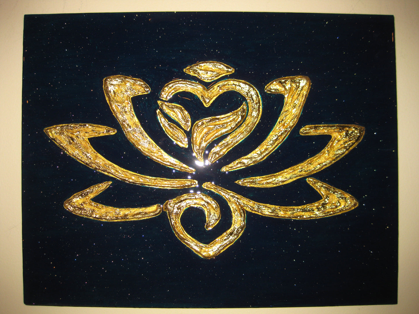 "The Golden Lotus" - 11" by 14" Acrylic Painting