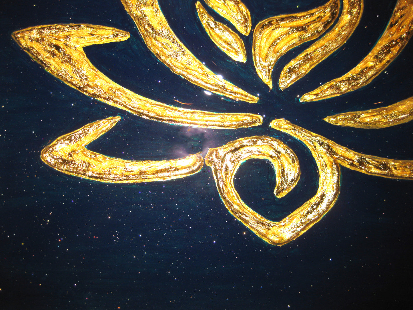 "The Golden Lotus" - 11" by 14" Acrylic Painting