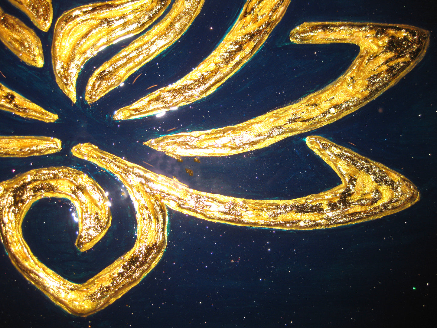 "The Golden Lotus" - 11" by 14" Acrylic Painting