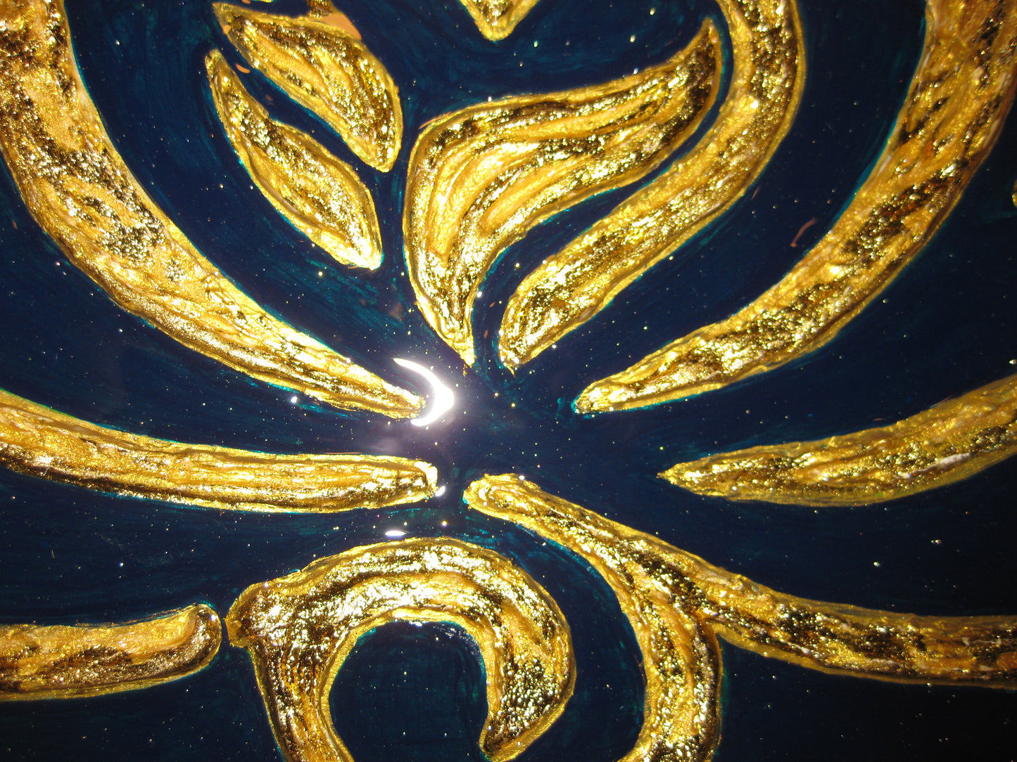 "The Golden Lotus" - 11" by 14" Acrylic Painting