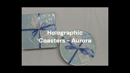 Coasters - Holographic Collection - "Aurora" - Square set of 4