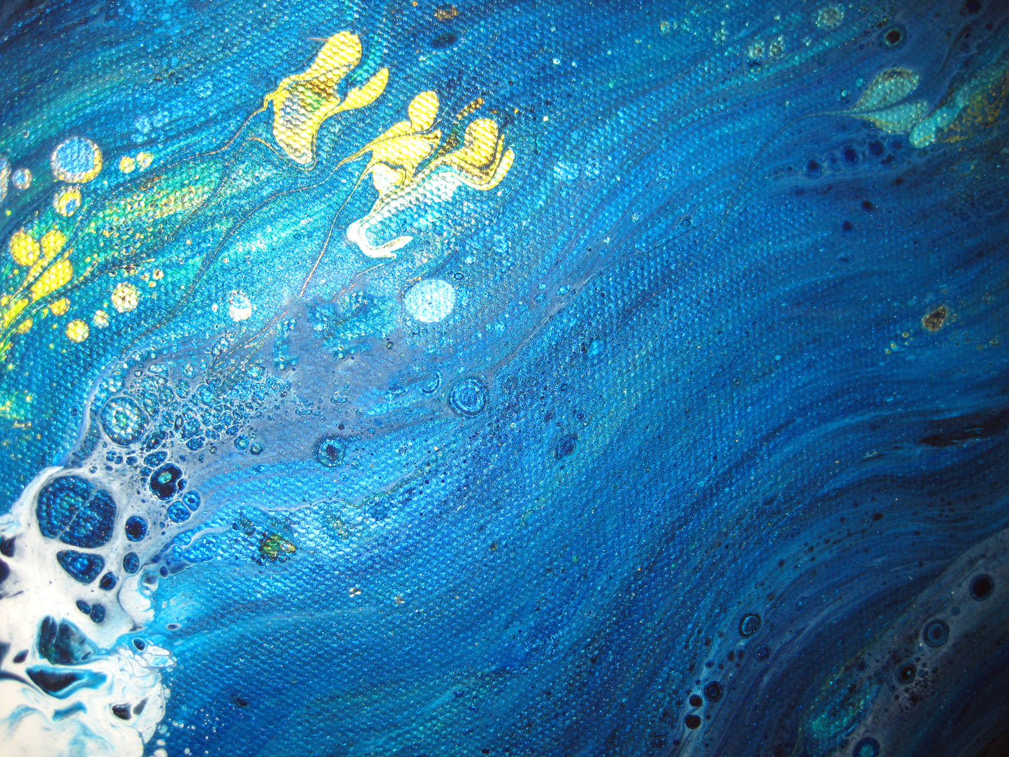 Coastal Themed: "Vacation by the Sea" - 14" Hexagon Acrylic Painting