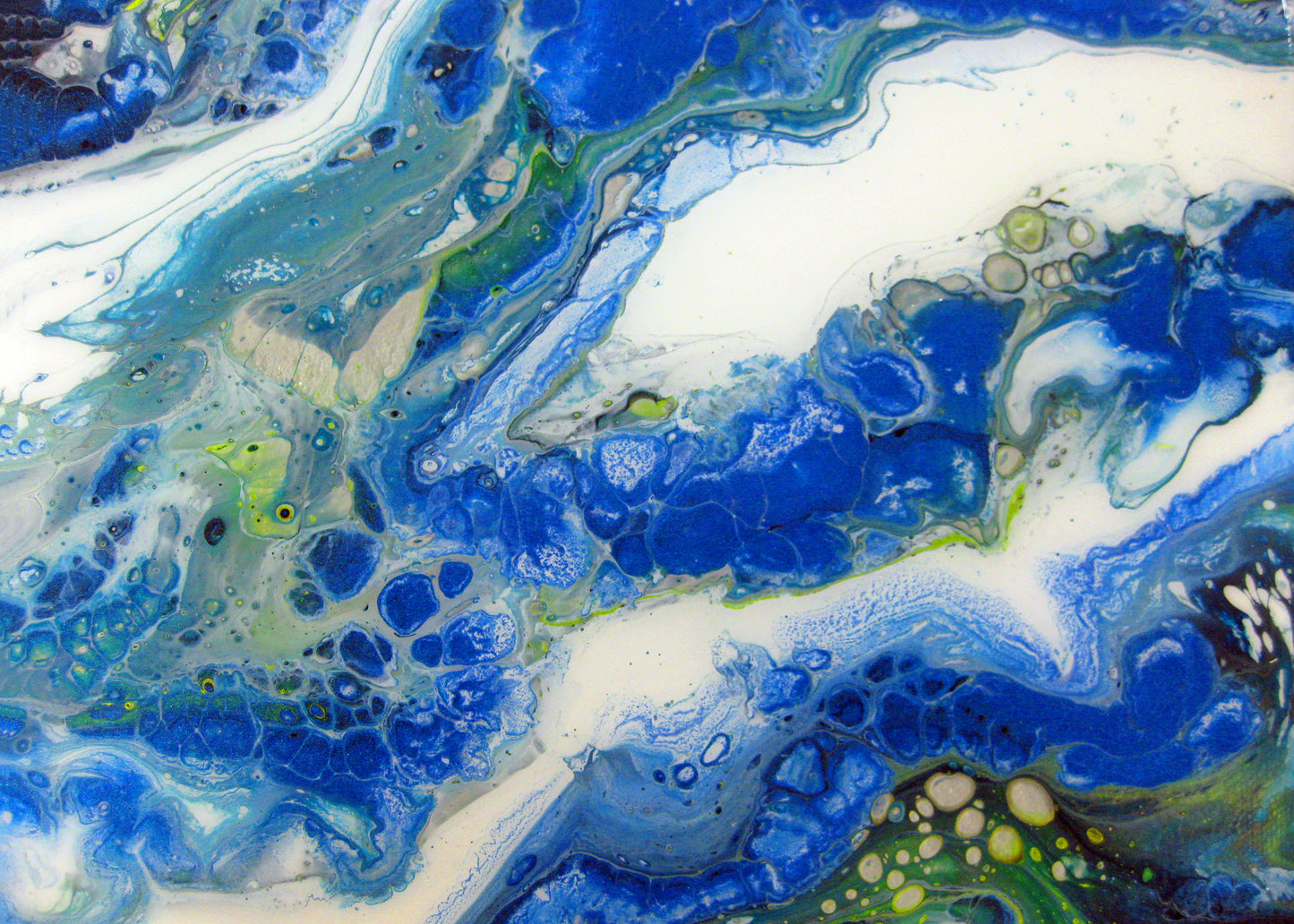 "Vibrant Blues" - 12" by 12" Acrylic Painting