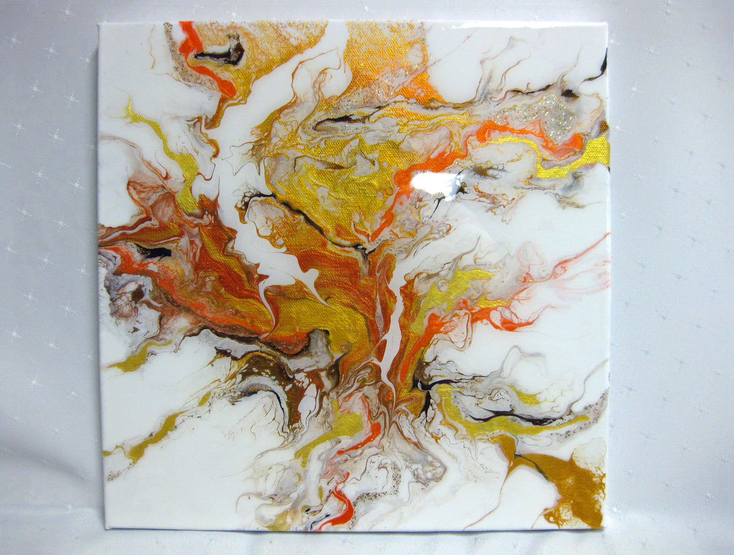 "Vibrant Metallics" - 12" by 12" Acrylic Painting