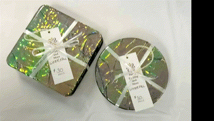 Coasters - Holographic Collection - "Waterfall" - Round set of 4