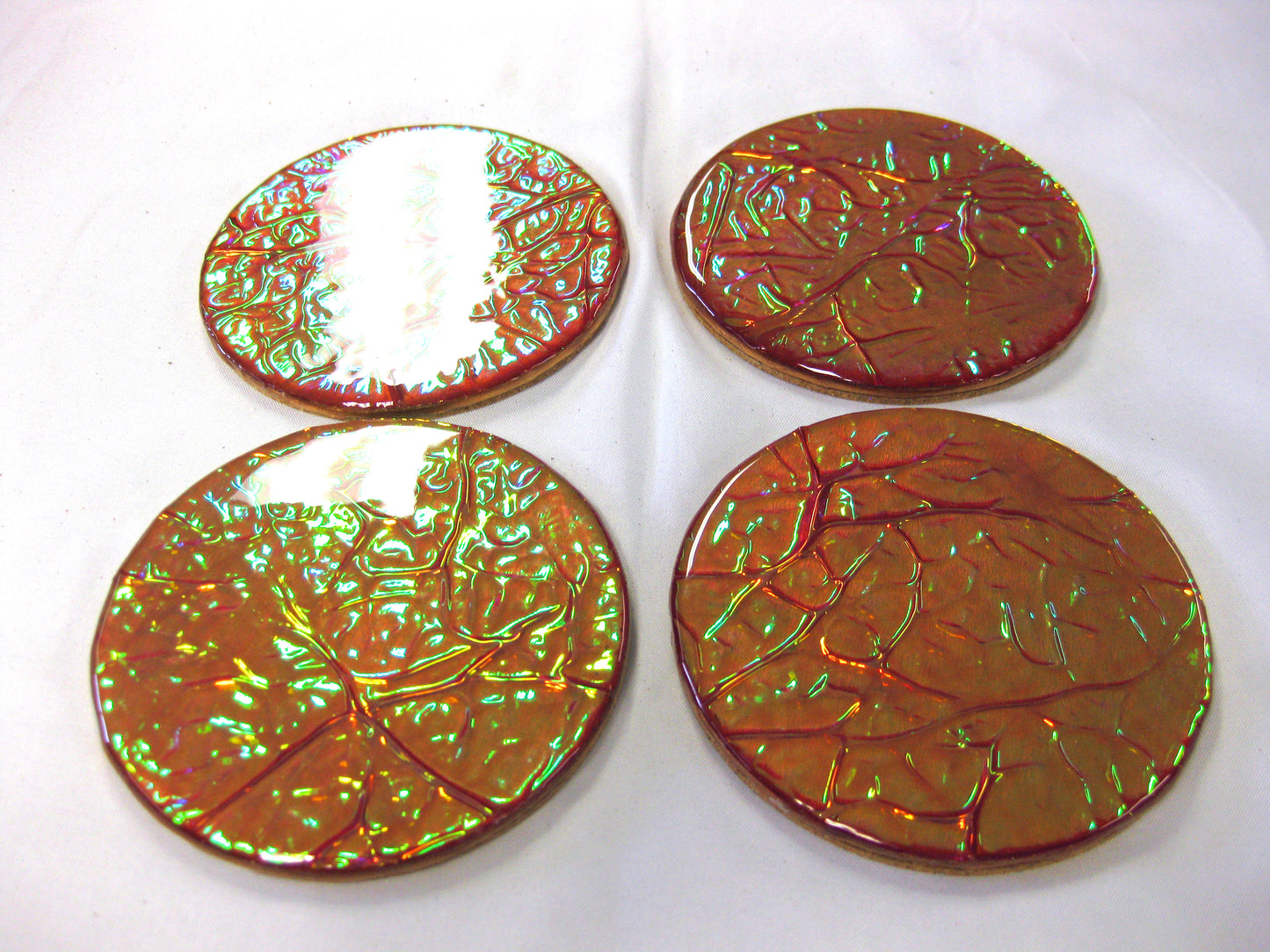 Coasters - Holographic Collection - "Watermelon" - Round set of 4