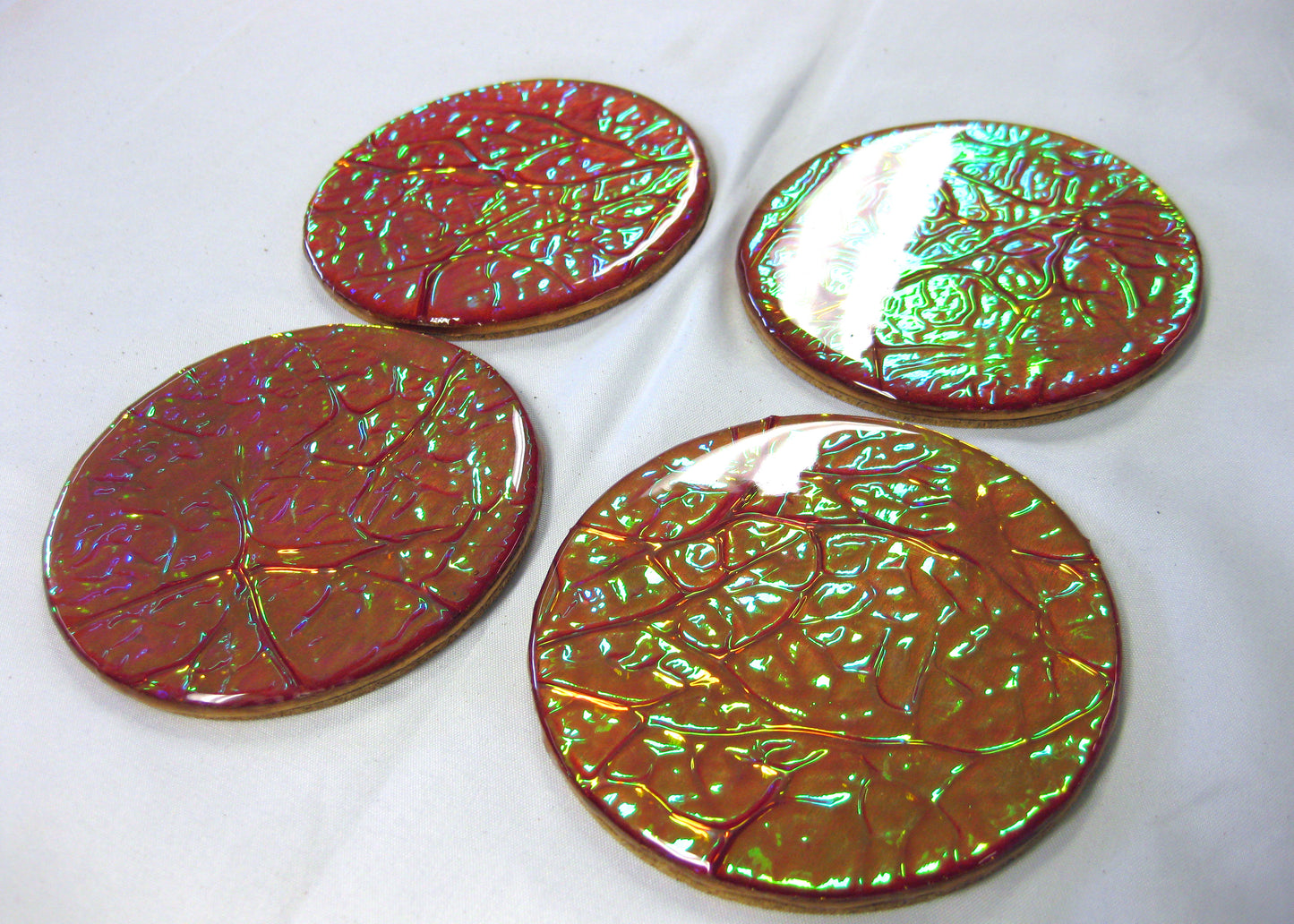 Coasters - Holographic Collection - "Watermelon" - Round set of 4